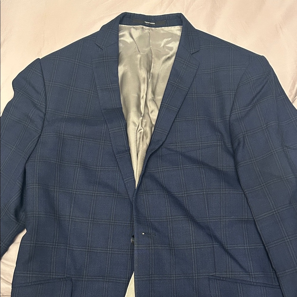 Tiger of Sweden Navy Checkered Blazer
